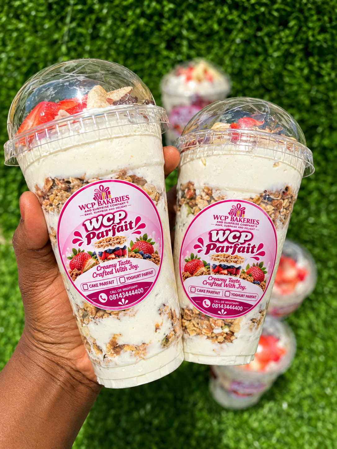 WCP Parfait yogurt cups with granola and strawberries